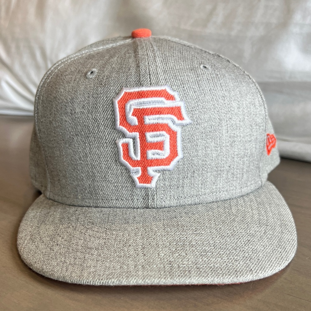 SAN FRANCISCO GIANTS NEW ERA  FITTED HAT Grey/Orange/White size 7.5